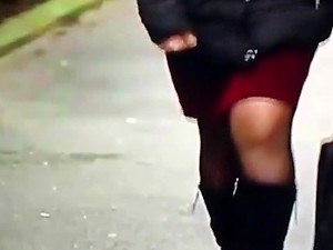 Slut Meric bulgarian girl in Shiny black tights