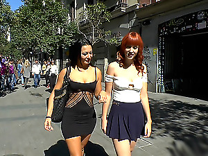 Redheaded slut beautifully disgraced on streets of Madrid