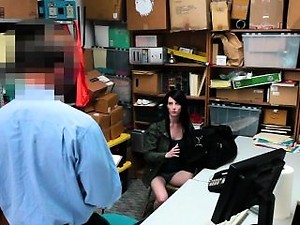 Teen thief Alex Harper takes long cock in office