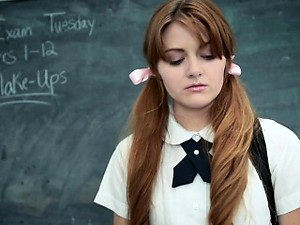 InnocentHigh - Cute Redhead Schoolgirl Fucks Pervy Tutor